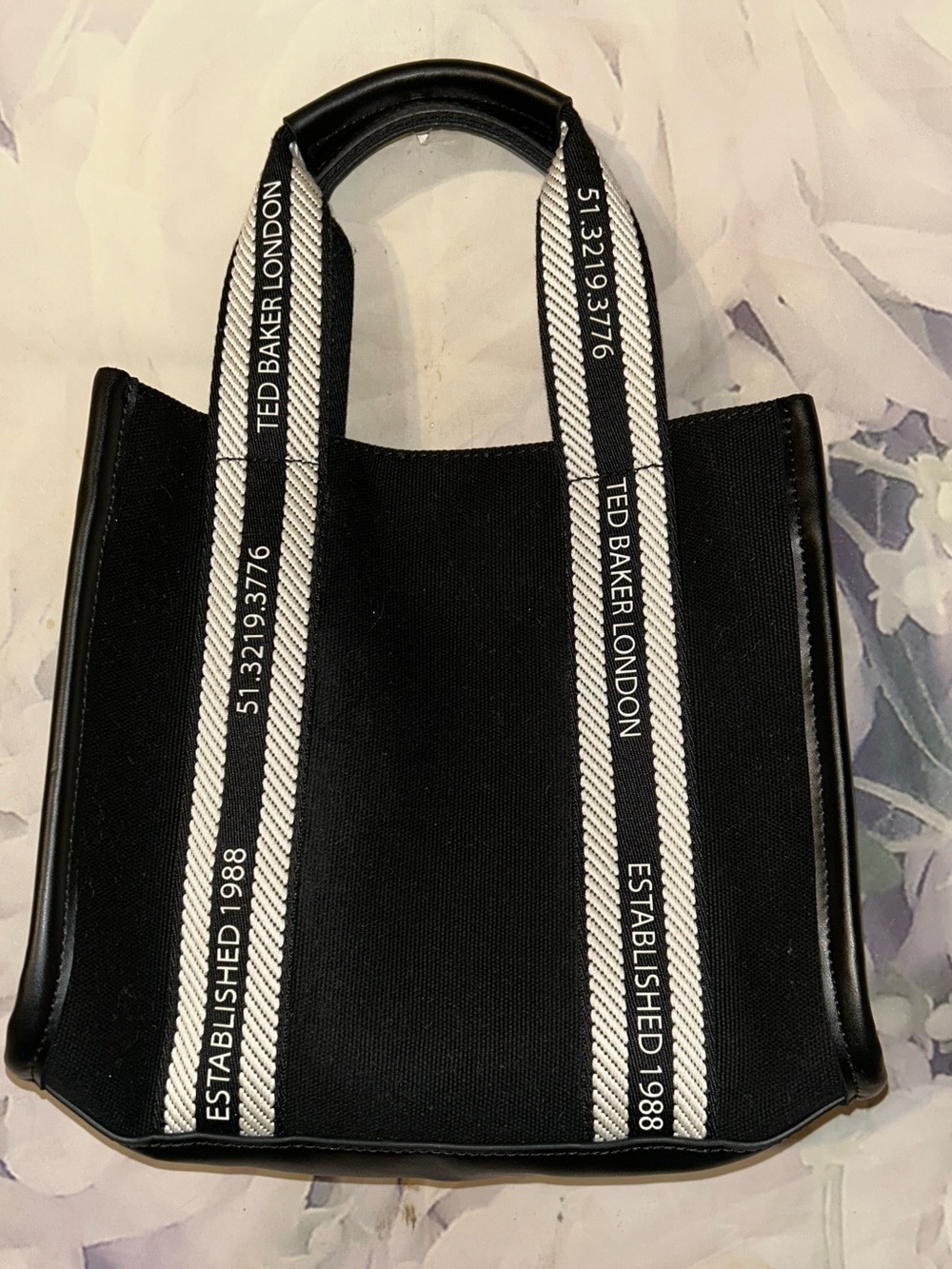 Ted Baker Georjea Branded Webbing Canvas Small Tote Bag in Black Purse - Picture 2 of 6
